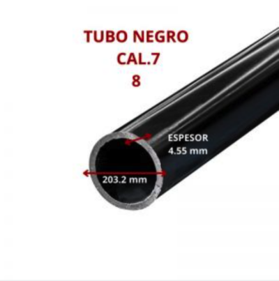 TUBO NEGRO CAL.7 8 203.2MM